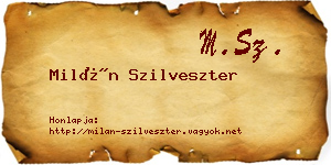 Milán Szilveszter névjegykártya