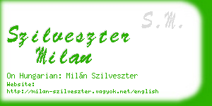 szilveszter milan business card